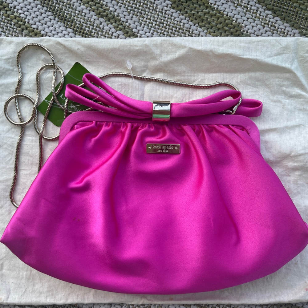 Kate Spade Elegant Pink Satin Clutch